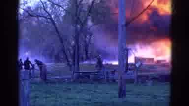 Wauconda Illinois USA (1968): Firefighters Dealing With Large Fire In Field Of