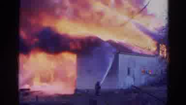 Wauconda Illinois USA (1968): Firefighters Are Trying To Put Out A Huge Blazing