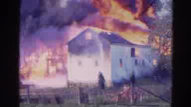 Wauconda Illinois USA (1968): One House Is Burning On The Fire And The Fireman's