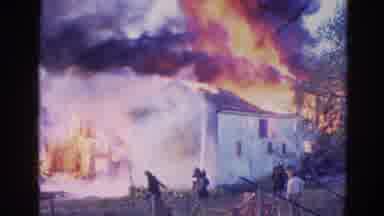 Wauconda Illinois USA (1968): Several Firefighters Working Hard To Extinguish