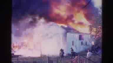 Wauconda Illinois USA (1968): Footage Of A Building Fire Blazing Out Of Control