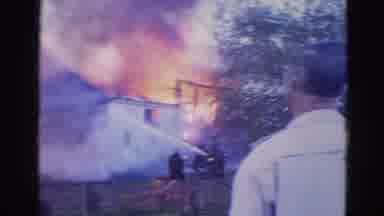 Wauconda Illinois USA (1968): Building Up In Flames Travesty People Outside