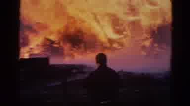 Wauconda Illinois USA (1968): A Building Engulfed By Tall Flames And Burning Down