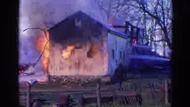 Wauconda Illinois USA (1968): Fire In A House In The Woods