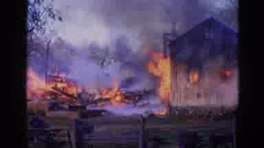 Wauconda Illinois USA (1968): House Being Burned Down By Fire