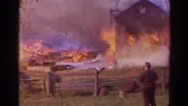 Wauconda Illinois USA (1968): A Raging Fire Devastates A Farmland