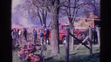 Wauconda Illinois USA (1968): Group Of People Standing Outside Watching A Forest
