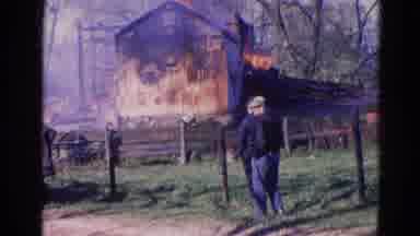Wauconda Illinois USA (1968): House Caught On Fire And People Trying To Clear The