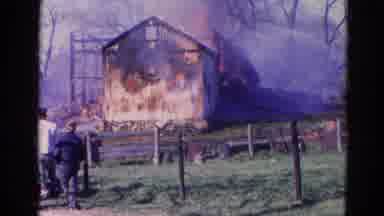 Wauconda Illinois USA (1968): The Fire Beauty In A Hut With Pouring Of Water Like