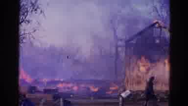 Wauconda Illinois USA (1968): Firefighter Move In To Battle A House Fire That Has