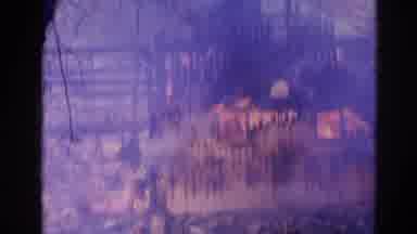 Wauconda Illinois USA (1968): Camera Captures The Building That Is On Fire And Has