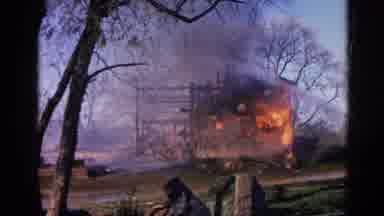Wauconda Illinois USA (1968): House On Fire People Trying To Put Out The Fire
