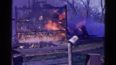 Wauconda Illinois USA (1968): One House Is Burning In The Fire And The Fireman's
