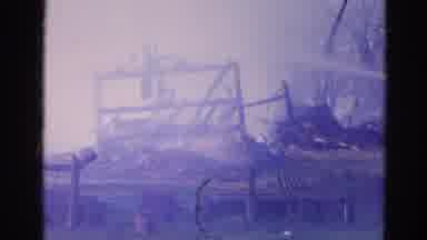 Wauconda Illinois USA (1968): Burn Down House With Only Rumble Remaining Old Movie