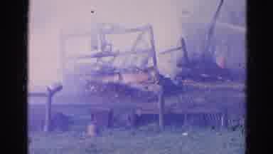 Wauconda Illinois USA (1968): Burning Building In Agricultural Area
