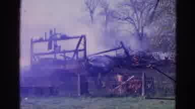 Wauconda Illinois USA (1968): A View Of A Burning Barn