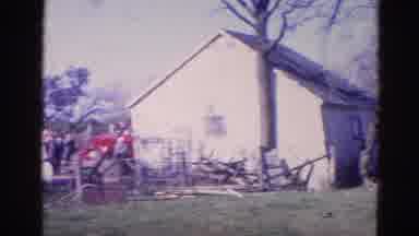 Wauconda Illinois USA (1968): A Large Group Of People Standing By A White House