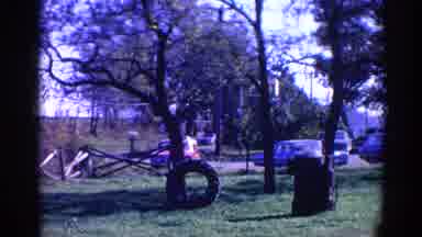 Wauconda Illinois USA (1968): A Rural Setting In A Park With A Car Passing By