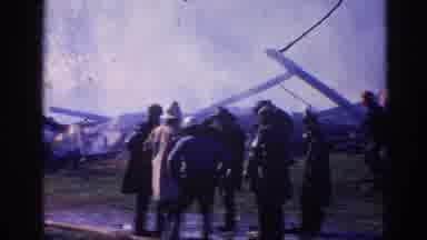 Wauconda Illinois USA (1968): Firemen Near Burning Building