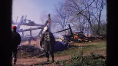 WAUCONDA ILLINOIS USA-1968: Fire Department Personnel On Scene Catastrophic