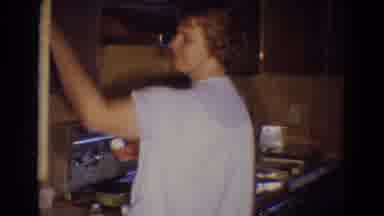 Diller Nebraska (1969): Woman In Nightgown Cracks Eggs And Starts To Prepare
