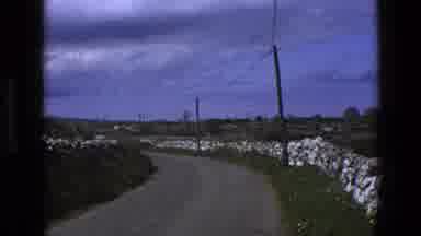 England (1969): Curved Road In Countryside With White Walls On Both Sides And