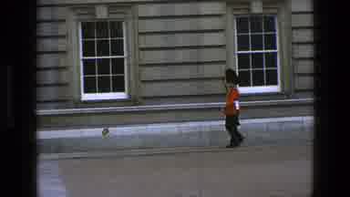 England (1969): A Police Officer Is Walking And Doing A March Then He Stops