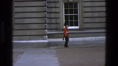 England (1969): London Guard Turning And Marching While Guarding A Building