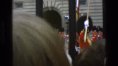 England (1969): Guards In Red And White Carrying The Nation's Flag At The Palace