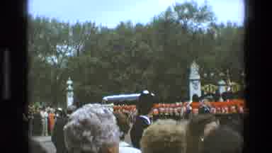 England (1969): A Bunch Of Black Hatted Redcoats Trooping The Line Past Spectators
