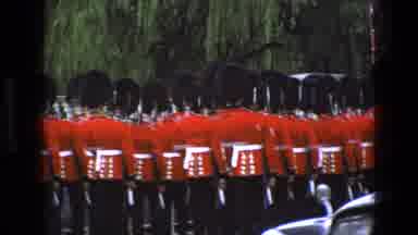England (1969): Evening Or Late Day Men Uniforms Hats Bars Video Camera Building
