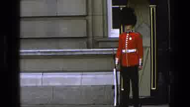 England (1969): The Queen's Guard Standing At His Post At Buckingham Palace