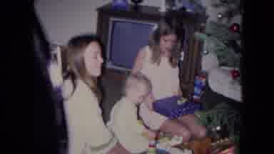 Fort Wayne Indiana (1969): Two Teen Girls And A Baby Sitting On Floor Christmas