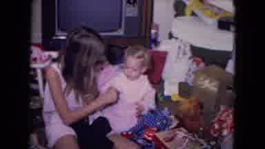 Fort Wayne Indiana (1969): Kids Opening Presents In Their Living Room