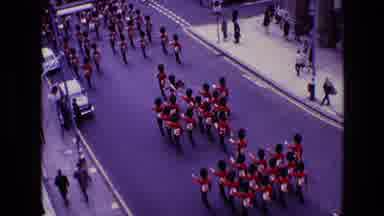 Ireland (1969): The Queen's Guards Marching Down A Street In London While People