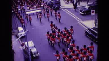Ireland (1969): View From Above As Marching Band Parades Down City Street During