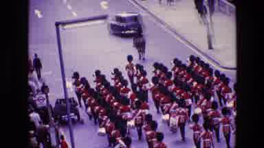 Ireland (1969): Royal Guards Marching In A City Street In Formation