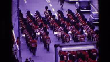 Ireland-1969: Marching Band Parade and Birds Being Fed in Park