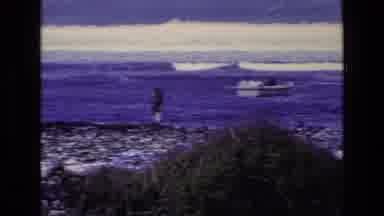 Ireland (1969): Person On A Beach With Very Blue Water And Waves Rolling In