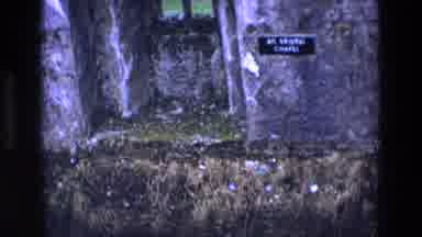 Ireland (1969): Interior Window Of An Old Stone Chapel Overgrown By Moss