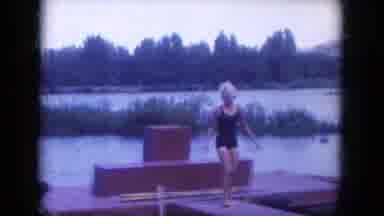 Lake Canyon Arizona (1969): Three Women At A Lake Dock With Two In A Row Boat