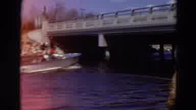 Minnesota USA (1969): Small Boat Passing Under Bridge