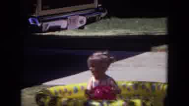 White Sands Florida (1970): Little Girl Playing With A Ball In A Kiddie Pool