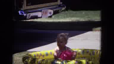 White Sands Florida (1970): Little Kids Outside Swimming And Playing In Pool