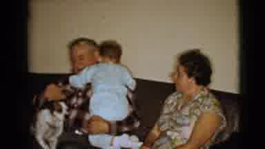 Clarksdale Arizona (1968): Some Grandparents Two Grandchildren And A Dog In An Old
