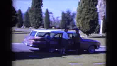 Clarksdale Arizona (1968): Ladies Getting Flowers Out Of Station Wagon At A