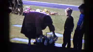 Clarksdale Arizona (1968): A Woman And Two Children Visit A Grave Bringing Flowers