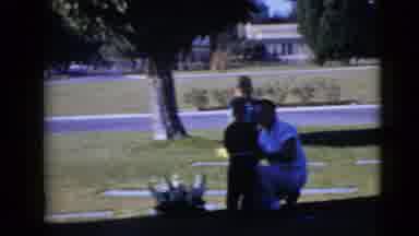 Clarksdale Arizona (1968): Children Tree Watching Adult Grass Kneeling Flowers