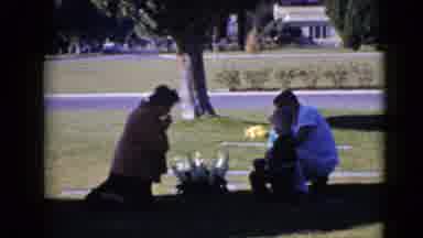 Clarksdale Arizona-1968: Family At A Burial Ground Showing Respect To Their Loved One