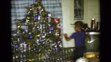 Clarksdale Arizona USA (1968): Family Christmas With Two Boys Running Around While